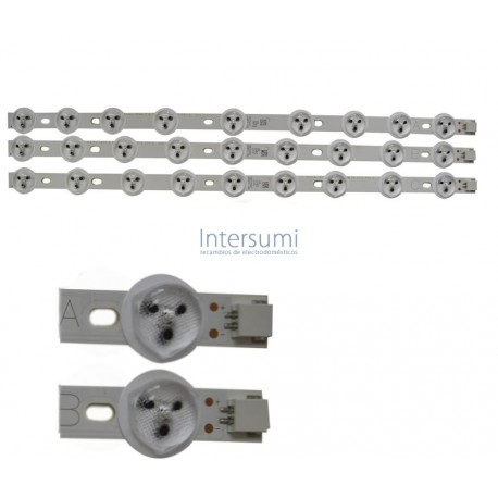 Tiras led para televisor Vestel 40 pulgadas 0.35A Tiras Tipo A (2), B (2), C (1) 23283024