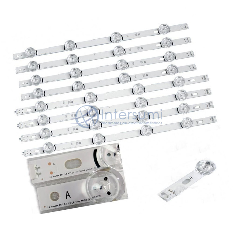 BANDES LED TV LG AGF78402101 (8 UNITÉS) 4A+4B