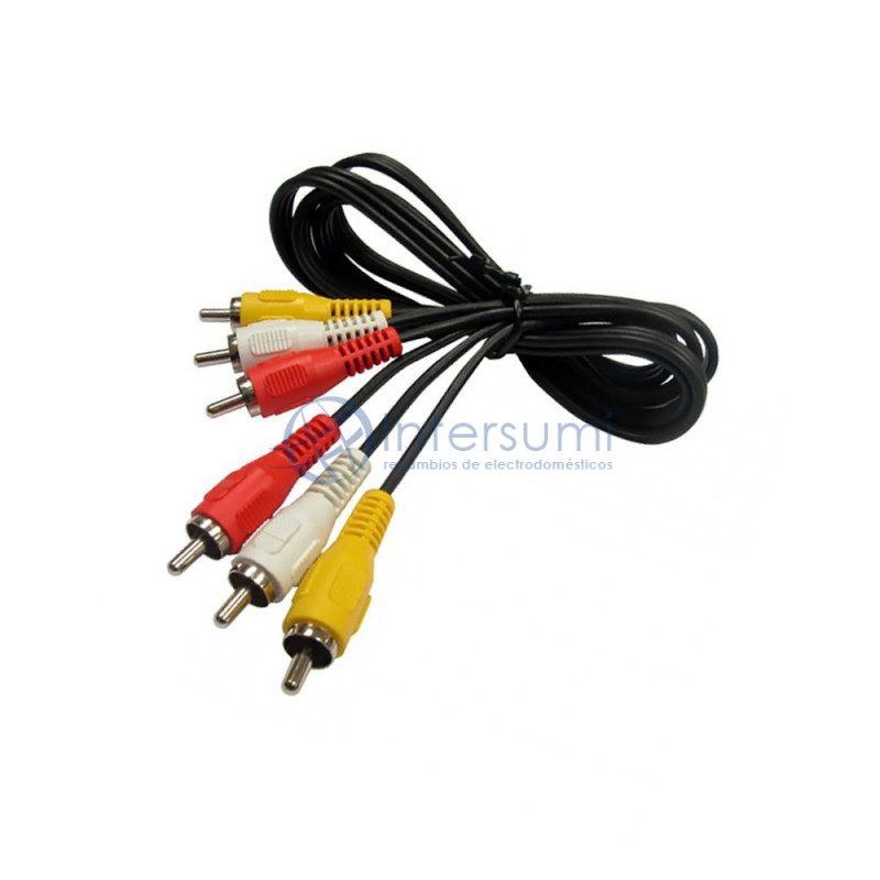 Câble 3 x RCA mâle à 3 x RCA mâle, 3 mètres. E-V12-3