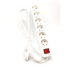Multiprise 6 prises Schuko blanche avec interrupteur 1,5 mètres REGLETA-6BI