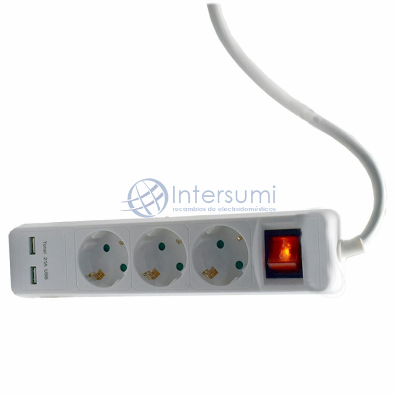 Multiprise 3 prises avec 2 ports USB 3B-USB