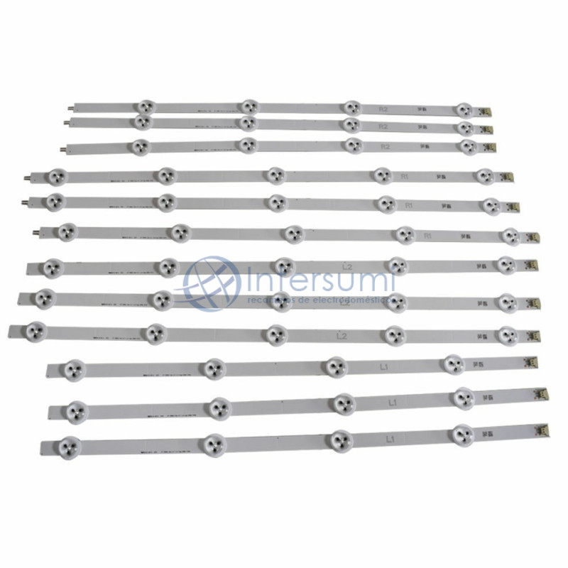 Kit 12 bandes LED téléviseur LG, R2, R1, L2 et L1 AGF78400801