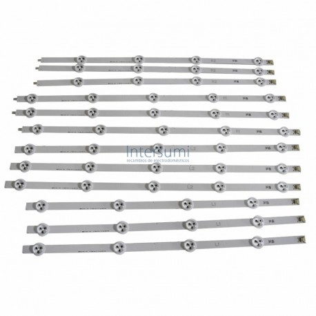 KIT 12 TIRAS LED TELEVISOR  LG, R2, R1, L2 Y L1 AGF78400801