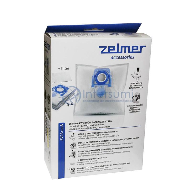 SAC ASPIRATEUR ORIGINAL UFESA, AC2000, AC2100, AC6201, 4 UNITÉS 12006466