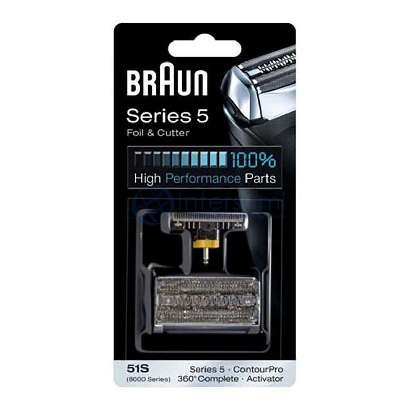 Grille et lame Braun 51S - 8000 Series argent 81626279