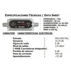 Amplificateur FI ligne Tecatel 950-2400 16-24dB AMP-LINFI