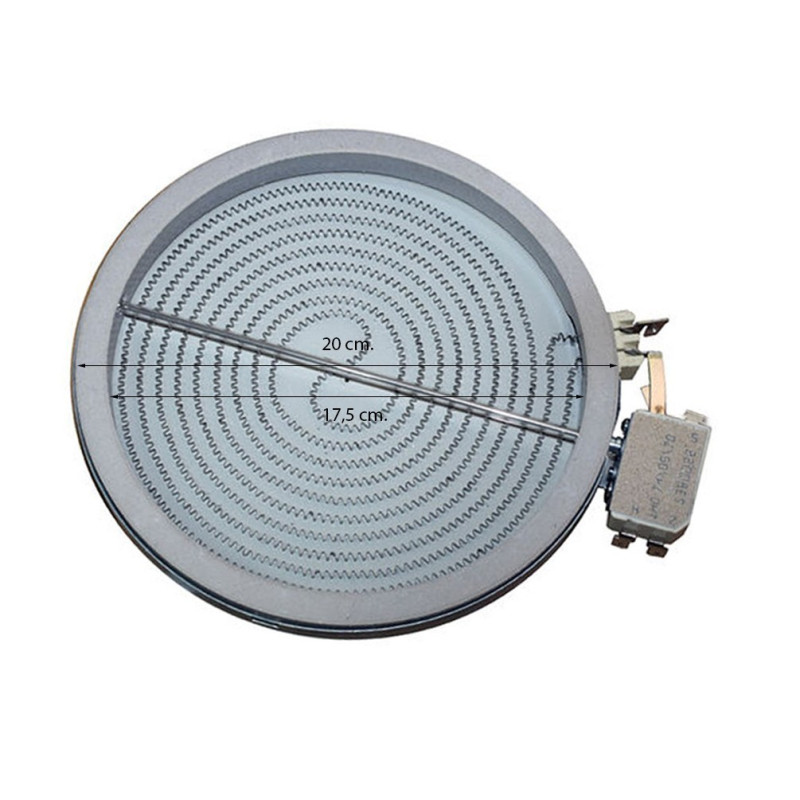 RESISTENCIA VITROCERAMICA UNIVERSAL 1700W, Ø200 mm 480121101516