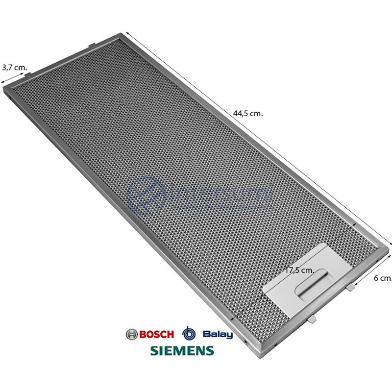 Filtre hotte aspirante Bosch 445mm x 175mm 00352813