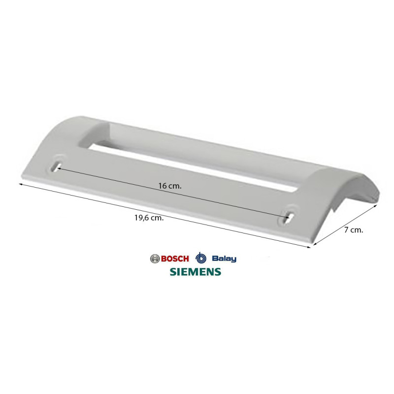 TIRADOR FRIGORIFICO BALAY, CROLLS, SUPERSER, 19,7 X 7,5CM, ANCLAJE 16CM 00093613