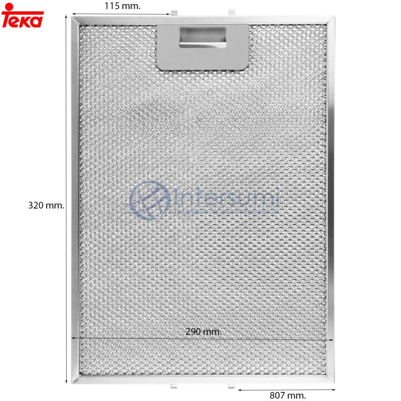Filtre hotte aspirante Teka 290 x 320 mm 40472718