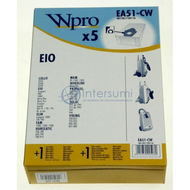 Sac aspirateur Solac, Viking 481281728116
