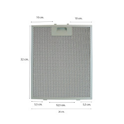 FILTRO METÁLICO CAMPANA EXTRACTORA CATA, 260 X 320 X 140 MM, 02800905