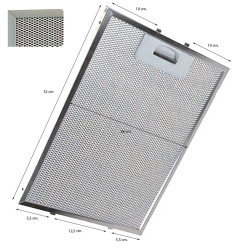 Filtre métallique hotte aspirante Cata, 260 x 320 x 140 mm, 02800905