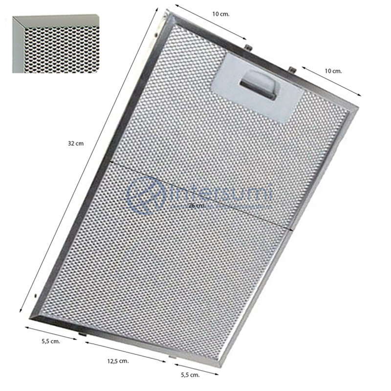 Filtre métallique hotte aspirante Cata, 260 x 320 x 140 mm, 02800905