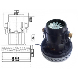 Moteur pour aspirateurs universel 1400W VAC047UNA