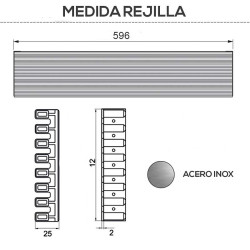 REJILLAS HORNO Y FRIGORÍFICO ACERO INOX MATE 596x12mm. 510UN1061
