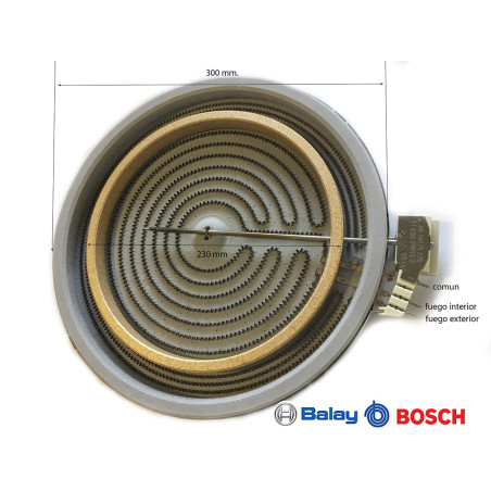 RESISTENCIA VITROCERÁMICA DIÁMETRO 300MM. 2700/1800 W 00424536