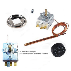 Thermostat chauffage, ballons, eau chaude sanitaire réglable 0-90ºC, bulbe de 1,5 mètres, 3 contacts DR540310R