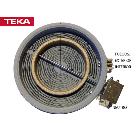 RESISTENCIA VITROCERÁMICA TEKA, 200mm. 60702035