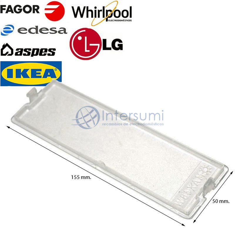 CACHE LUMIÈRE POUR HOTTE ASPIRANTE FAGOR, EDESA, WHIRLPOOL KE0001537