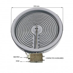 RESISTENCIA PARA VITROCERÁMICA MARCA EGO 1800W, Ø 20CM 40BS1000